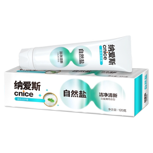 下拉享金币纳爱斯多选自然盐牙膏洁净清新口气薄荷香型去渍去