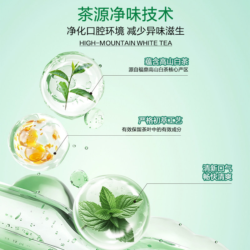 六必治白茶清新口气牙膏成人含氟防蛀健齿清火护龈国货家庭装正品