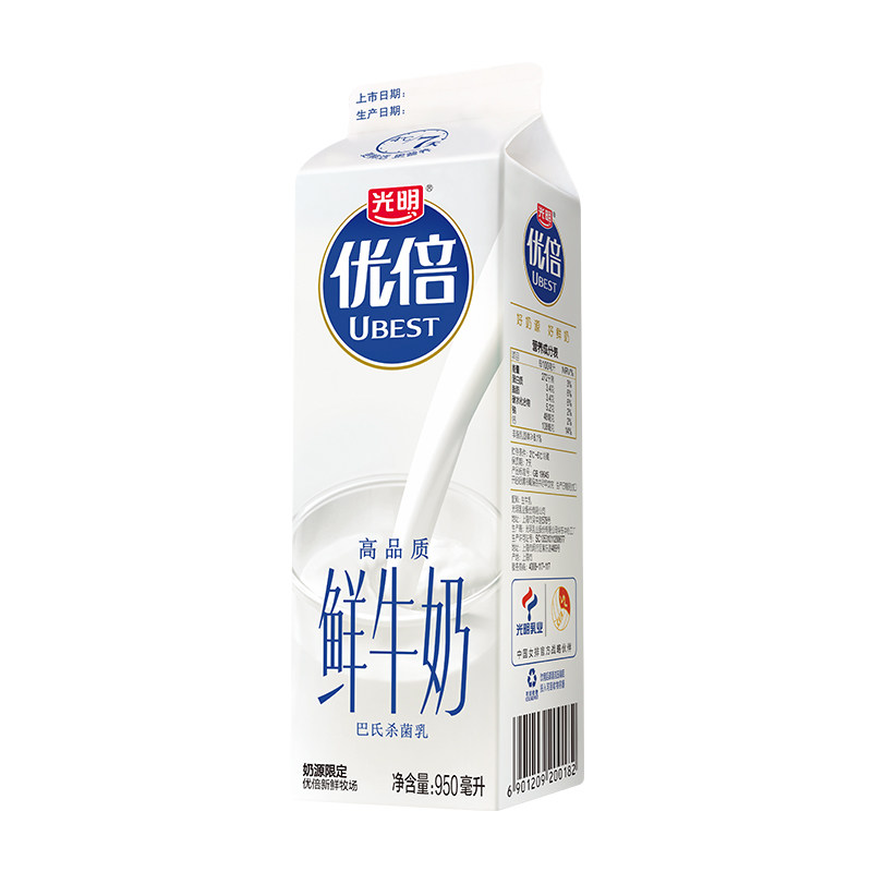 光明优倍高品质鲜牛奶 950毫升/盒_虎窝淘