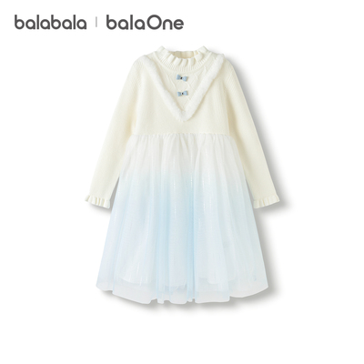 巴拉巴拉balaOne针织网纱裙洋气