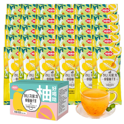 包邮福事多蜂蜜柚子茶450g*1箱便携冲饮泡水喝饮品水果酱花果茶