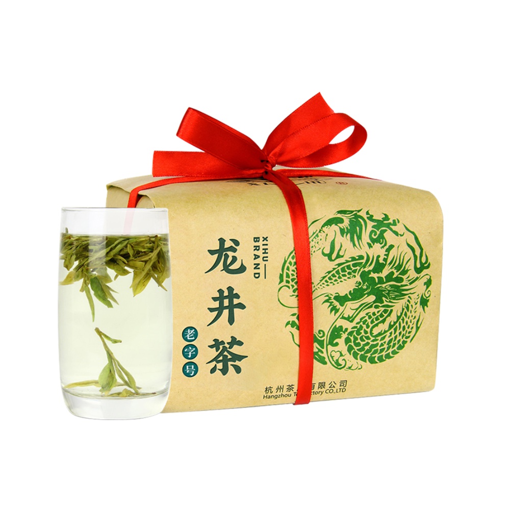 天猫超市西湖牌茶叶绿茶龙井茶2022新茶春茶雨前一级龙井茶叶散装200g纸包0