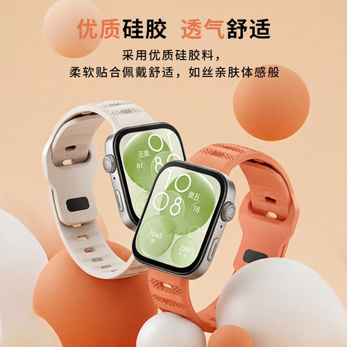 适用于华为fit4表带watch硅胶FIT5/5pro智能4pro手表fit3男女腕带 - 图1