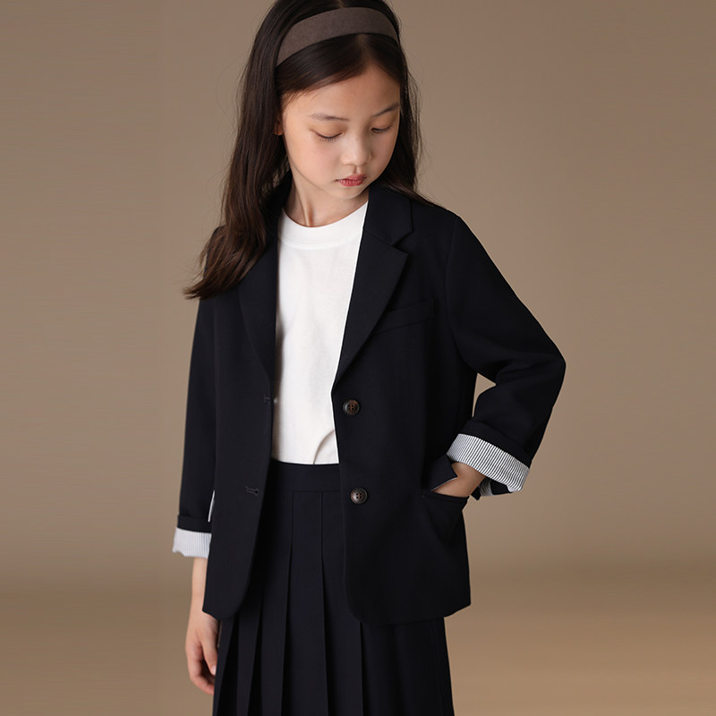 哈齿童装春秋藏青色西装男童女童上衣学院风儿童正装西服外套大童,淘宝优惠券,粉丝福利购,淘宝优惠卷