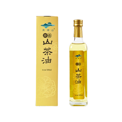 高湖山原香山茶油500ml玻璃瓶礼盒装纯正压榨一级山茶籽油食用油