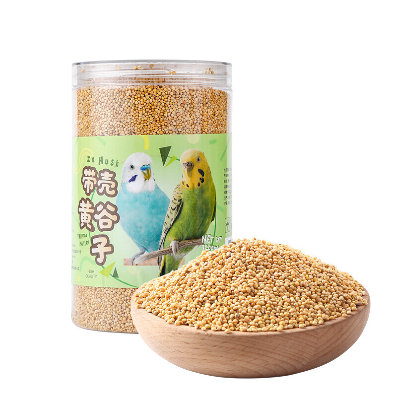 R&M带壳谷子鸟粮850g中小型鹦鹉饲料虎皮玄凤牡丹鸟食约1200ml_虎窝淘