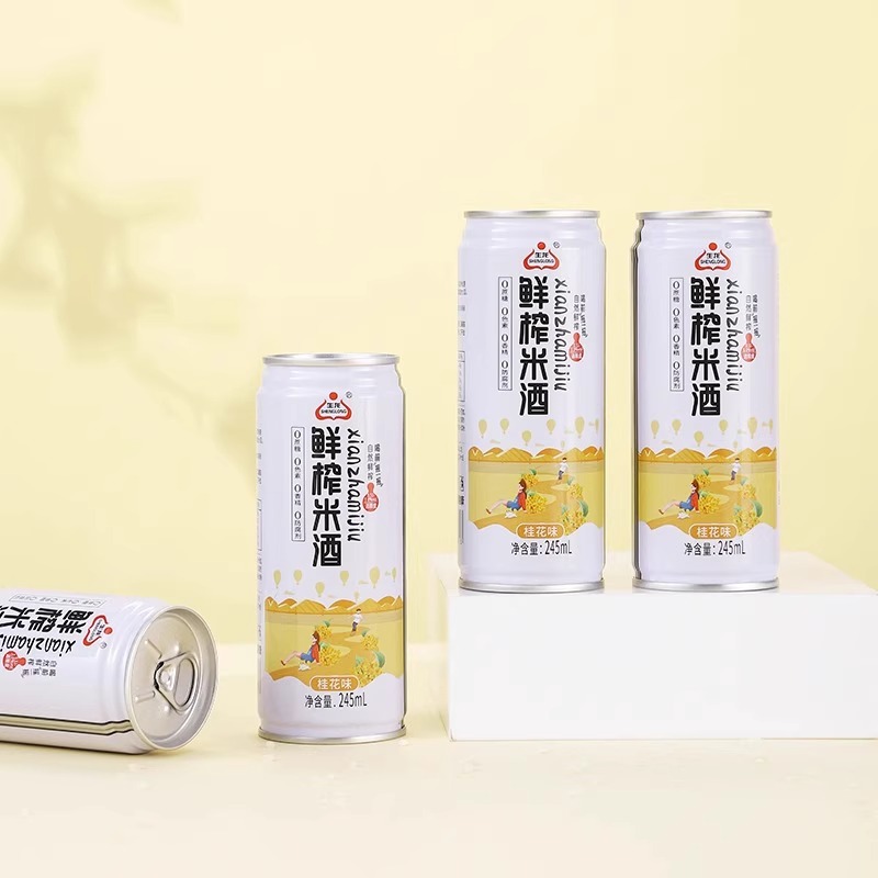 生龙鲜榨米酒桂花味245ml*5罐饮品女士醪糟酒水罐装糯米酒甜酒-图2