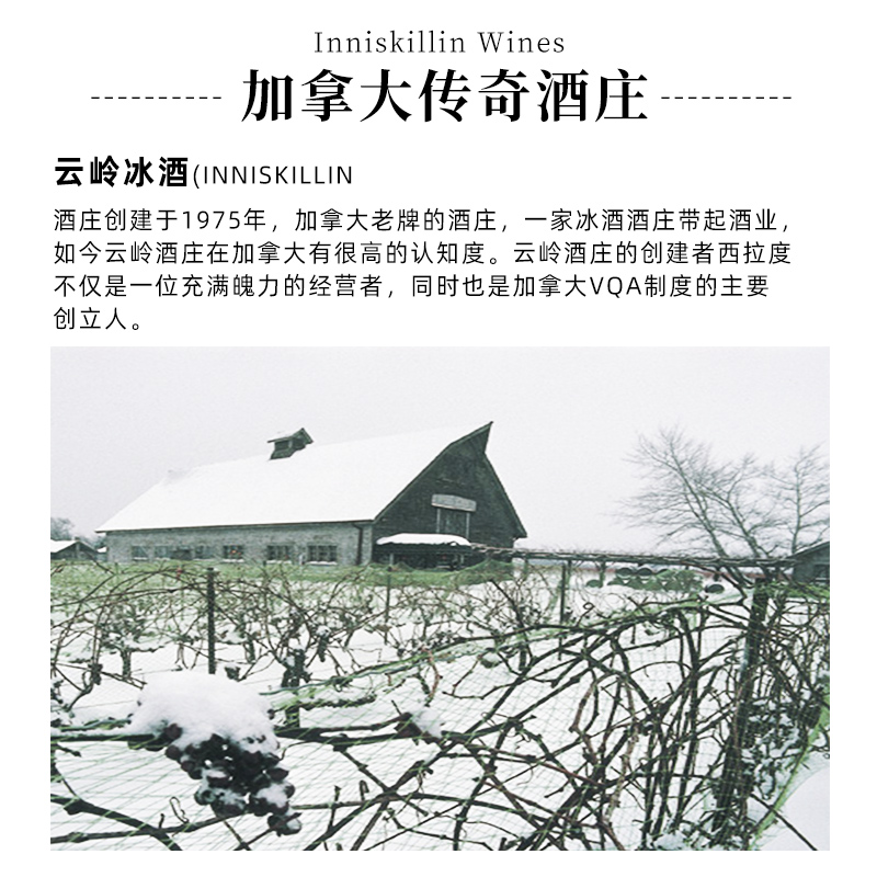 加拿大inniskillin甜酒云岭珍珠冰酒威代尔白葡萄酒Icewine375ml - 图2