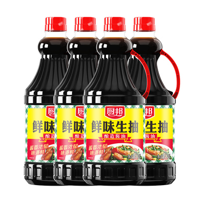 厨邦鲜味生抽1.25L*4瓶酿造酱油