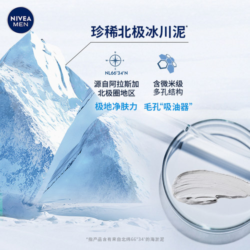 妮维雅男士控油焕肤精华洁面深层清洁洗面奶补水保湿秋冬控油干爽 - 图0