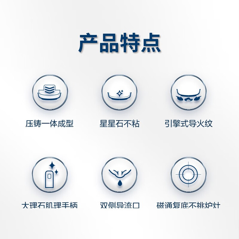 苏泊尔【SUPOR】炒锅不粘锅麦饭石色星星石天然系列磁炉明火通用