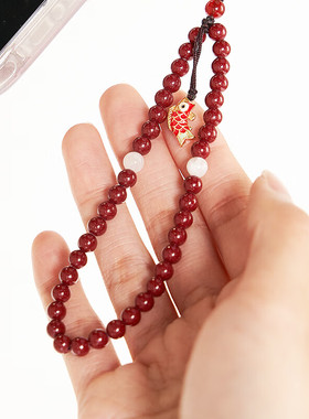 大英博物馆锦鲤上岸朱砂手机链