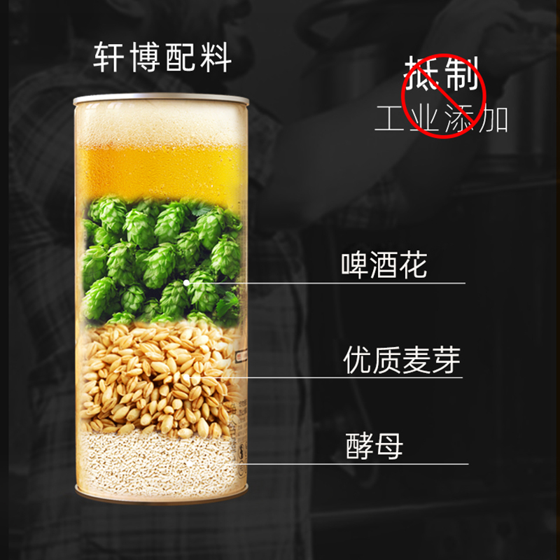 轩博啤酒经典精酿880ml*1桶 - 图1