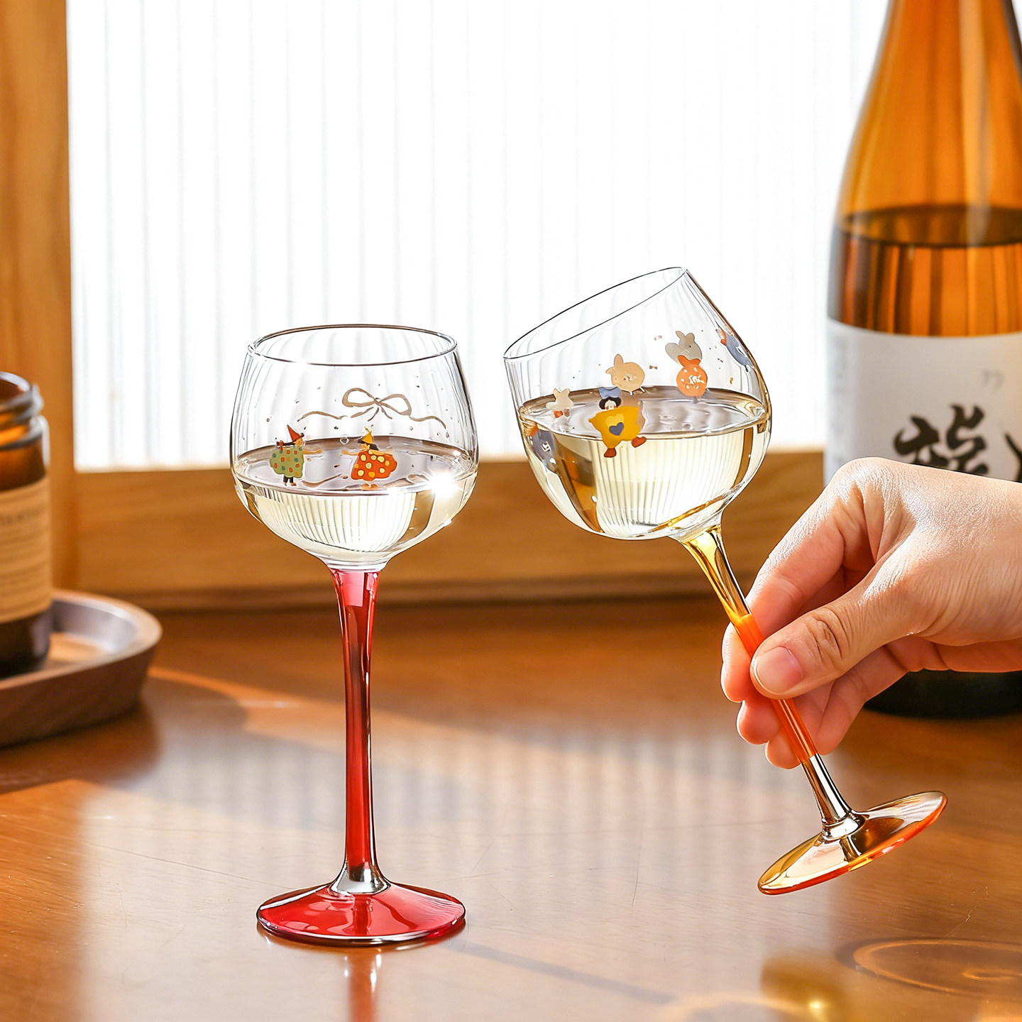 川岛屋水晶玻璃高脚杯红酒杯家用女生高颜值设计感葡萄酒甜酒杯子,淘宝优惠券,粉丝福利购,淘宝优惠卷