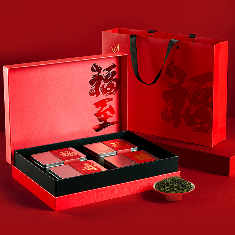 天猫超市忆江南特级铁观音福至礼盒过年送礼送长辈年货茶叶礼盒礼品袋360g0
