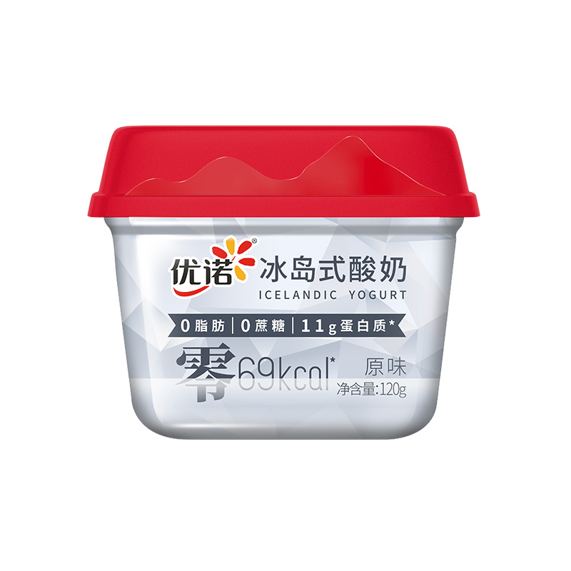 yoplait优诺冰岛式酸奶0蔗糖120g*8杯0添加高蛋白营养代餐酸奶 - 图1