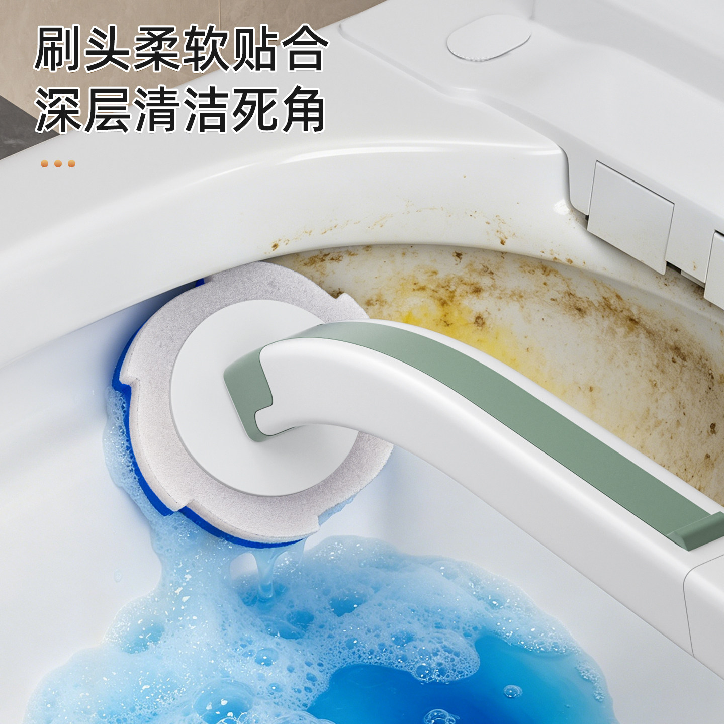 Meiya disposable no-dead-corner replaceable toilet brush
