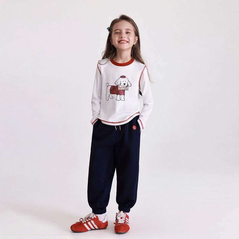 图图小象童装女童加绒裤子2025春秋儿童卫裤运动裤时尚百搭校服裤,淘宝优惠券,粉丝福利购,淘宝优惠卷