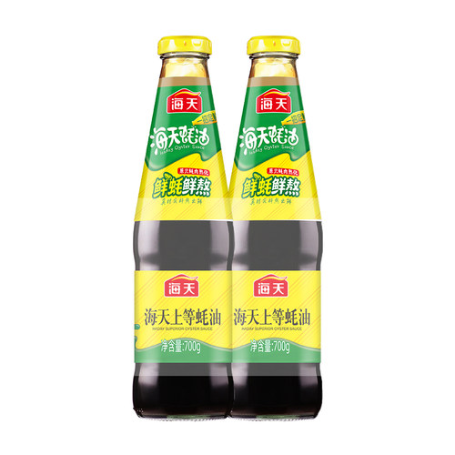 海天上等蚝油700g*2玻璃瓶家用厨房炒菜凉拌火锅提鲜点蘸调味品 - 图0