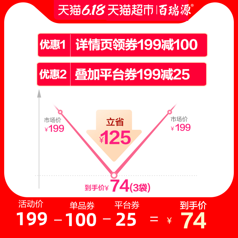 天猫超市百瑞源宁夏枸杞子正宗头茬特级免洗枸杞中宁红构杞泡茶男肾3袋装0