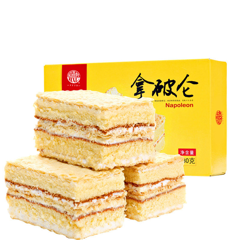 稻香村拿破仑370g*1盒原味蛋糕零食夜宵点心年货糕点充饥早餐推荐 - 图3