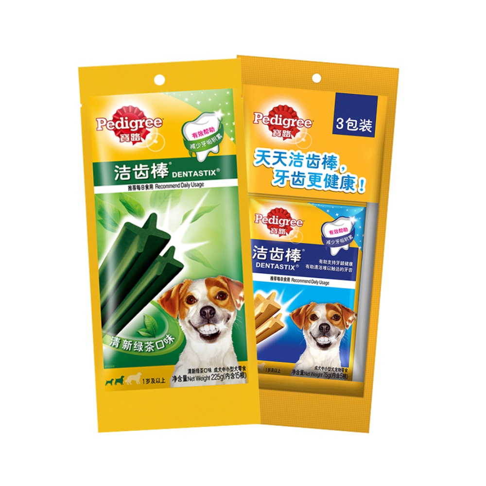 宝路Pedigree成犬洁齿棒75g*3(15根)清洁牙垢磨牙棒狗狗训练零食 - 图0