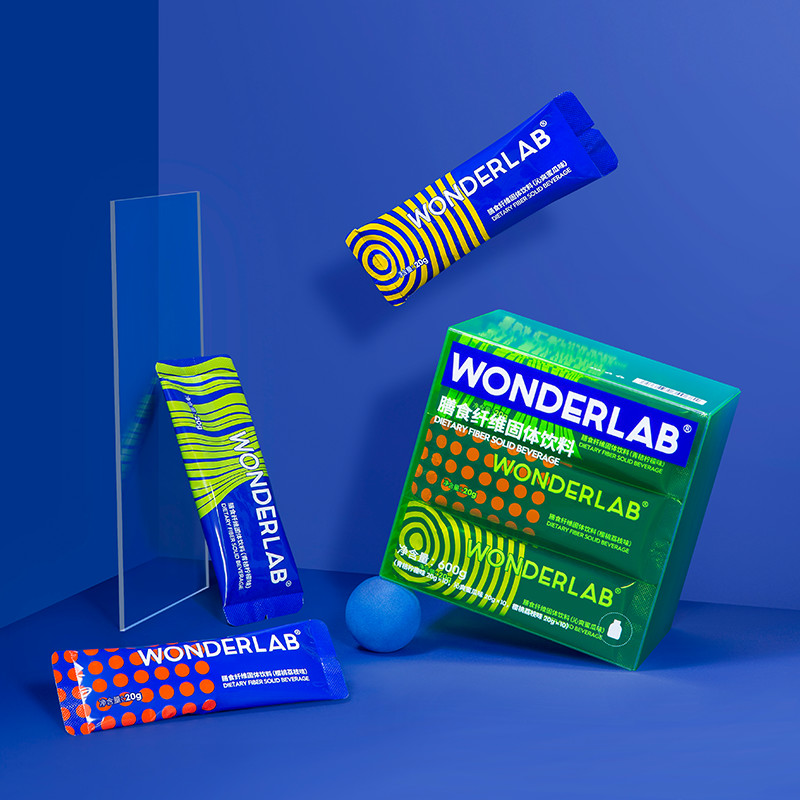 WonderLab膳食纤维粉青桔柠檬樱桃荔枝泌爽蜜瓜味20g*30条_保健食品_膳食营养补充食品