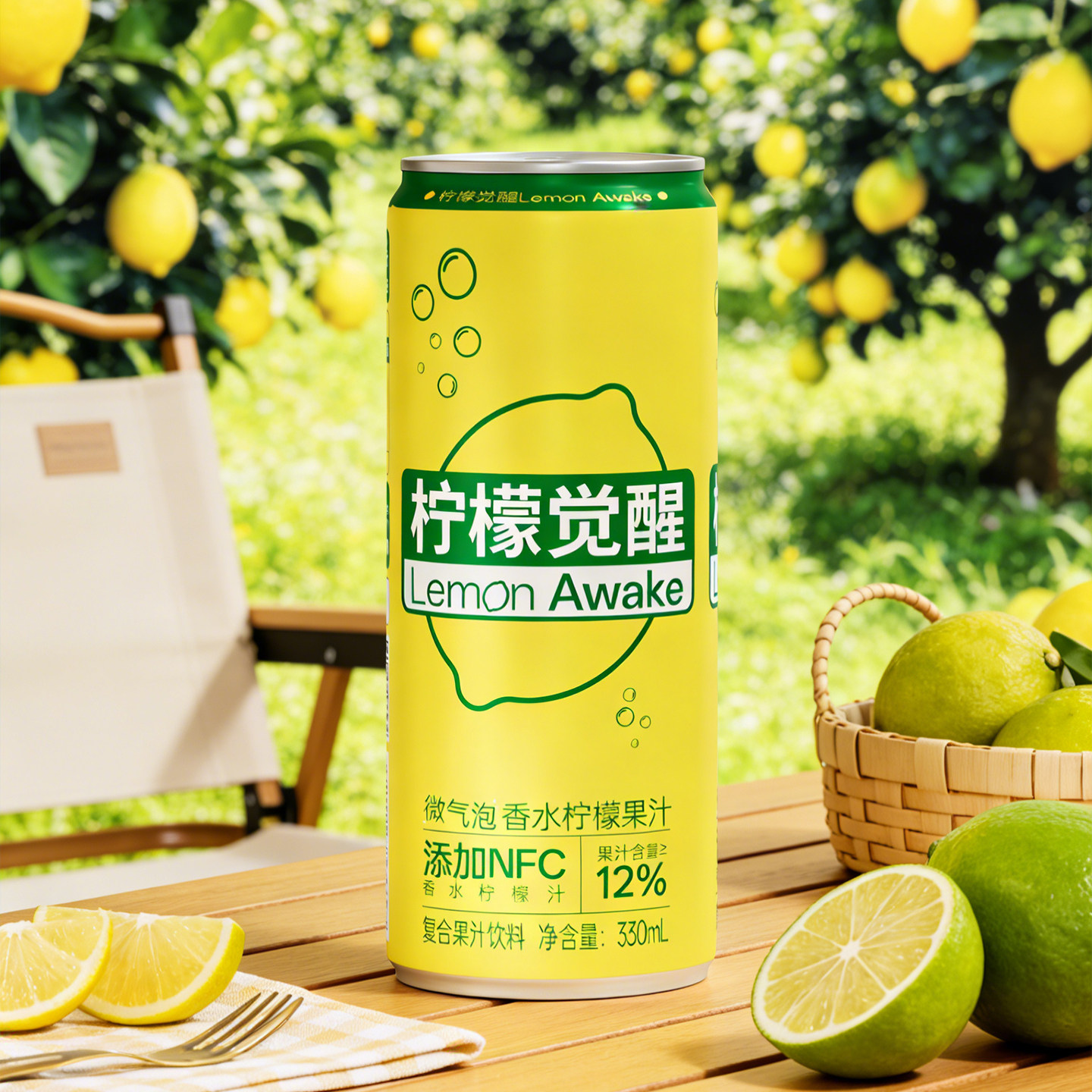 名仁柠檬果汁饮料香水柠檬汁微气泡柠檬水330ml*15罐整箱批发