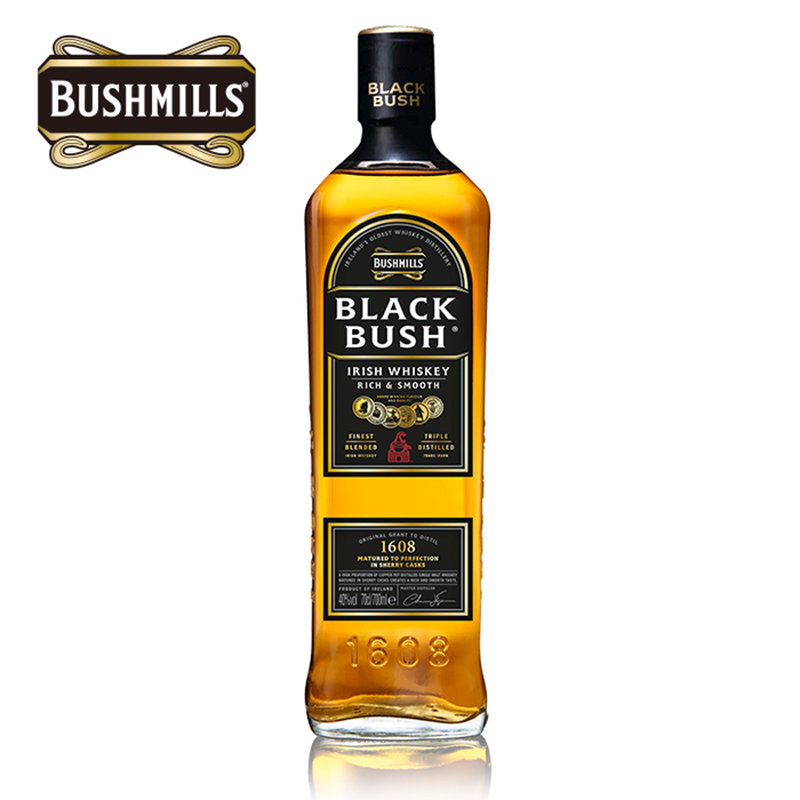 百世醇BUSHMILLS布什米尔黑标爱尔兰威士忌700ml英国进口洋酒调酒 - 图0