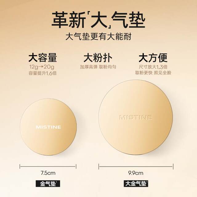 Mistine Big Gold Air Cushion ມີ concealer ທີ່ລະອຽດອ່ອນ