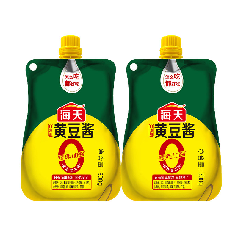 海天0添加黄豆酱300g*2挤挤装