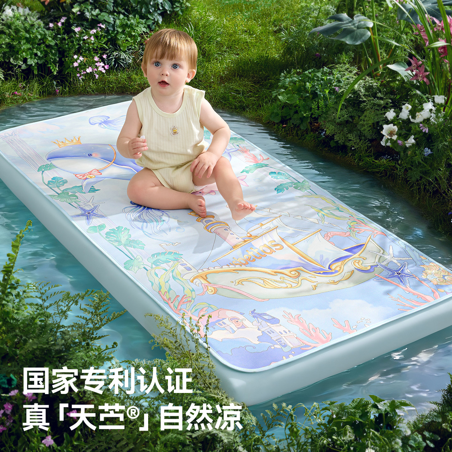 贝肽斯【苎麻】婴儿凉席a类宝宝凉垫儿童幼儿园午睡可专用床席子