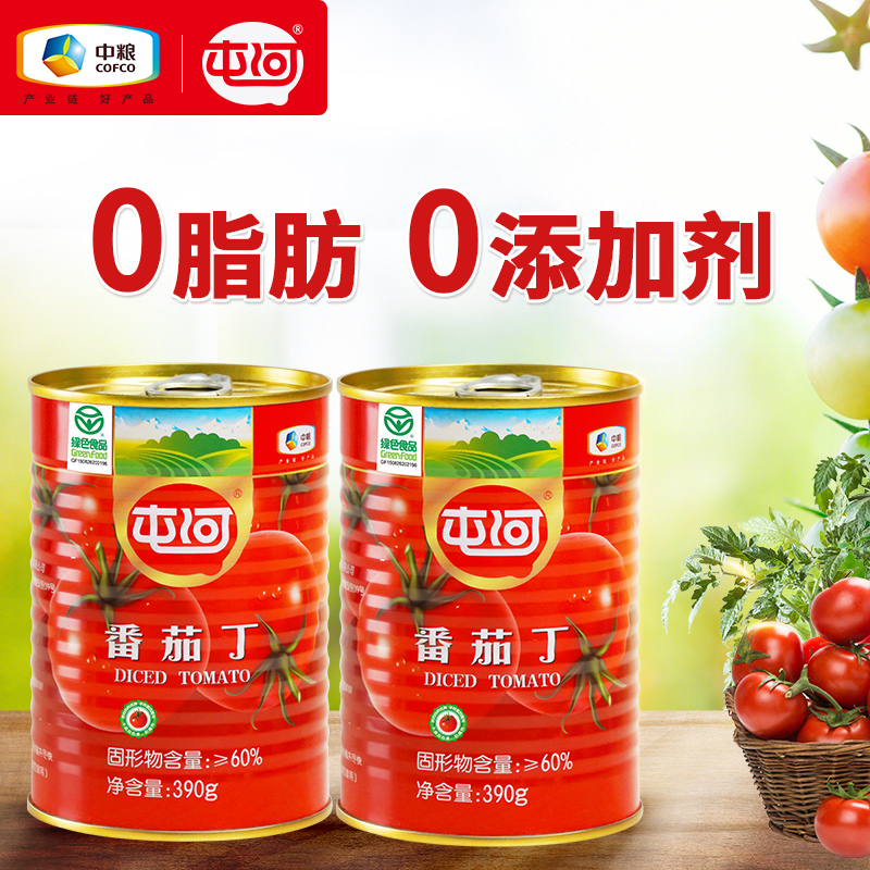 中粮屯河调味酱番茄丁390gX5罐新疆西红柿番茄罐头意面酱番茄酱_粮油调味_速食_干货_烘焙