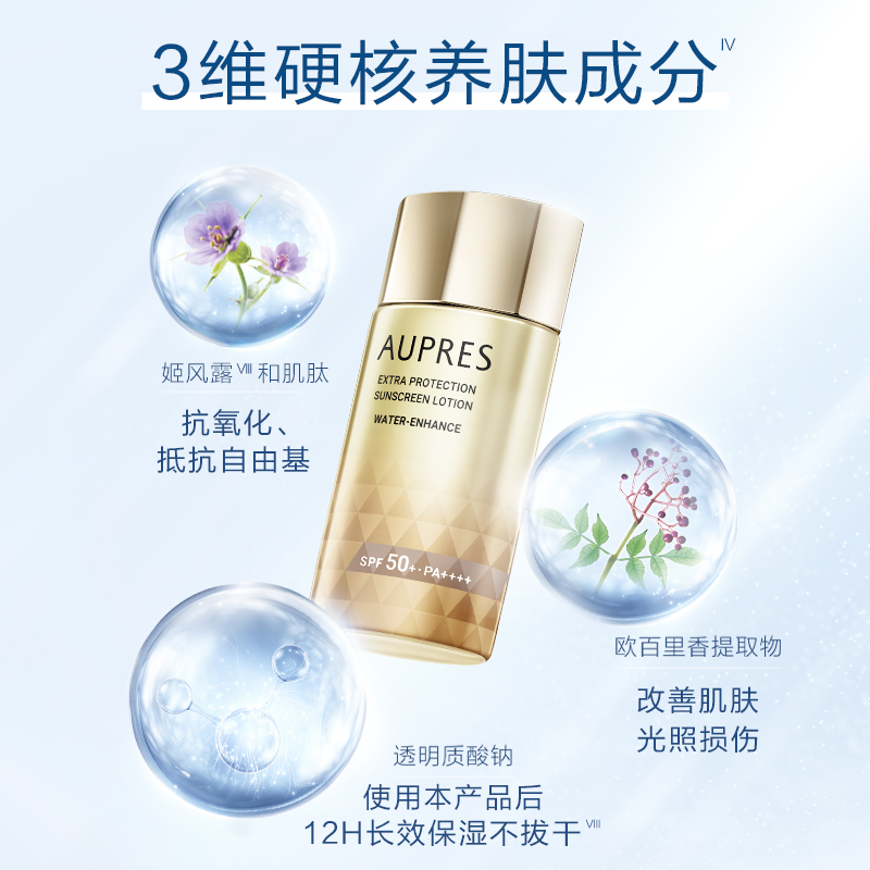 AUPRES/欧珀莱防晒烈日轻透40ml轻薄高倍防晒紫外线SPF50+1件装