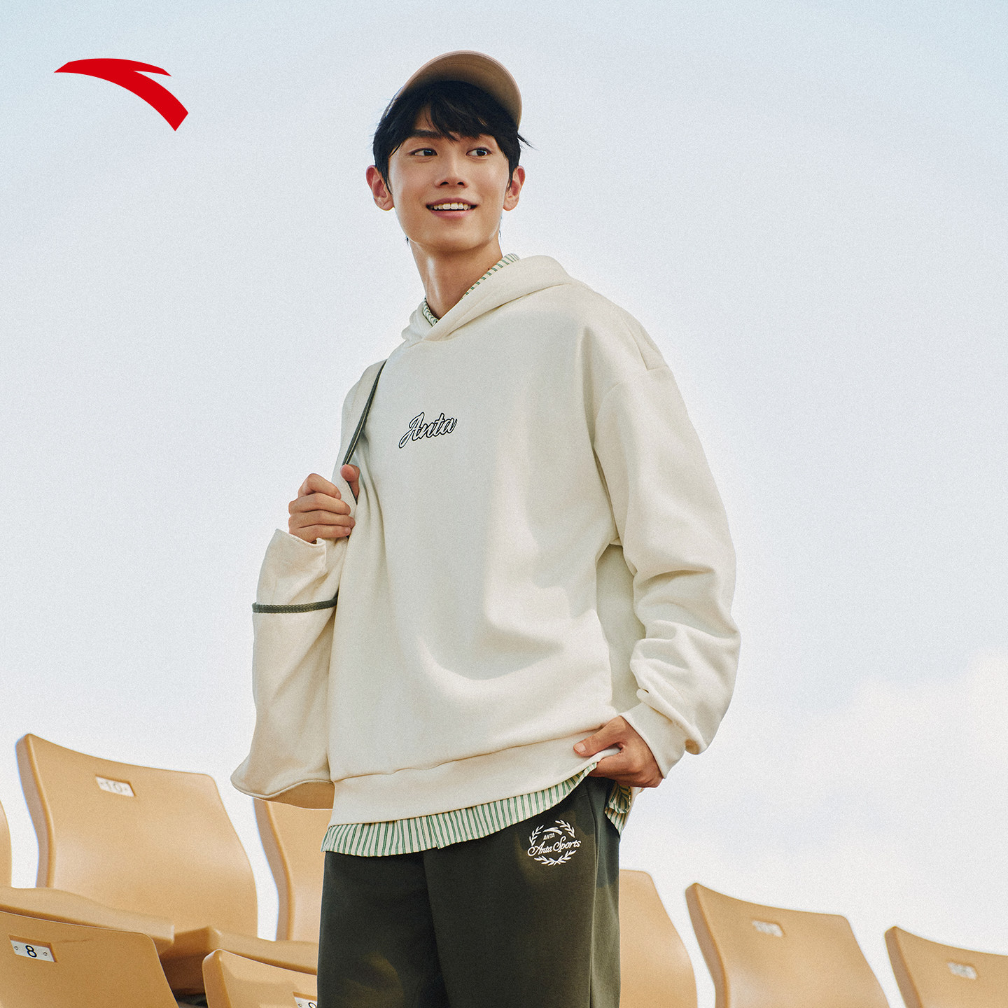 安踏连帽卫衣男女同款2025秋冬季新款加绒保暖套头衫长袖针织上衣,淘宝优惠券,粉丝福利购,淘宝优惠卷