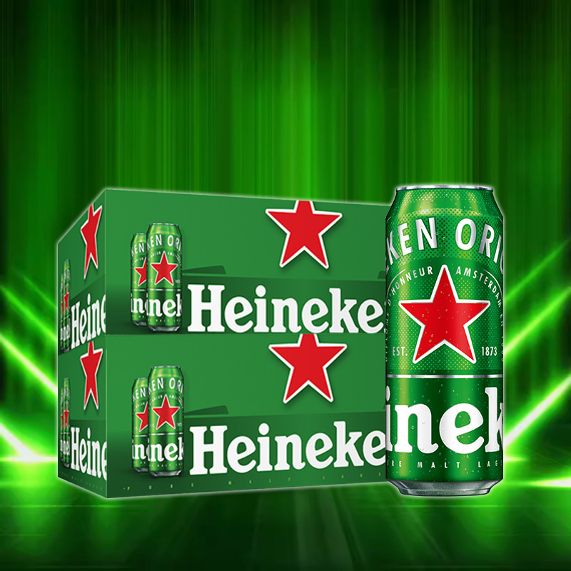 喜力【Heineken】经典全麦酿造拉罐啤酒500ml*12听*2箱装啤酒 - 图2