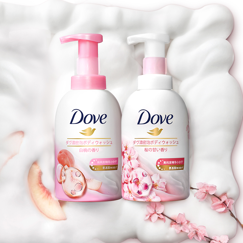 Dove 多芬 泡泡白桃＋樱花沐浴露套装 400ml*2瓶*2件