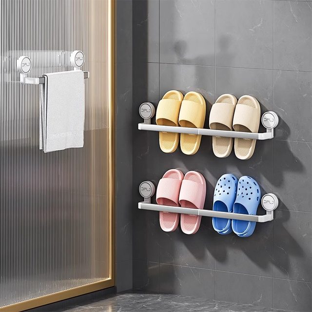 Beishi suction cup slipper rack without punching wall hanging storage rack