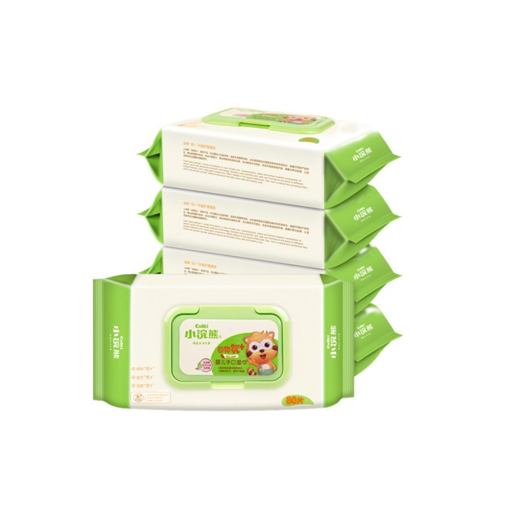 小浣熊婴儿湿巾宝宝手口20*15cm大尺寸加厚湿巾纸带盖,淘宝优惠券,粉丝福利购,淘宝优惠卷