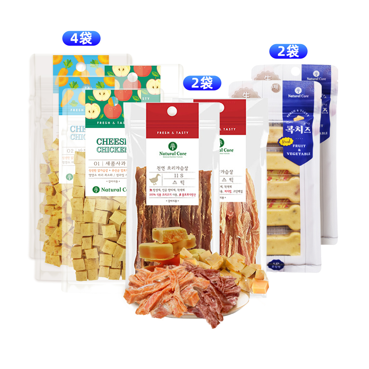 Natural Core天然核心狗零食鴨肉干雞肉奶酪成幼犬磨牙棒8袋禮包_天貓超市_寵物_寵物食品及用品