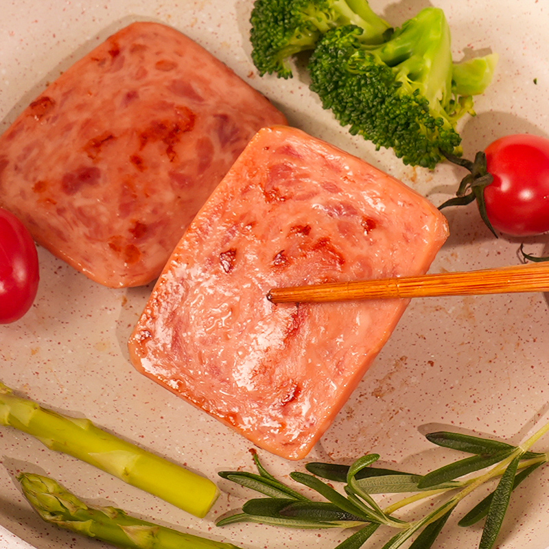 水裕龙黑猪午餐肉猪肉含量≥90%原味40g*8袋三明治火腿即食速食-图1