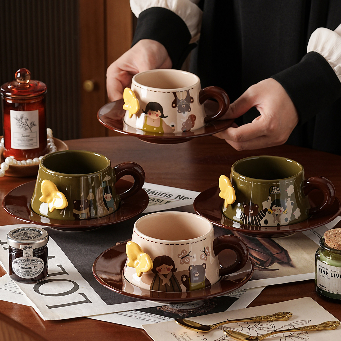 川岛屋高颜值咖啡杯碟套装礼盒