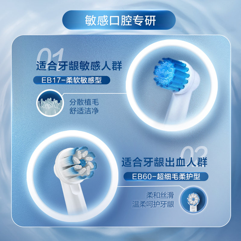 OralB/欧乐B多角度刷头交叉刷EB50电动牙刷头3支1套-图1