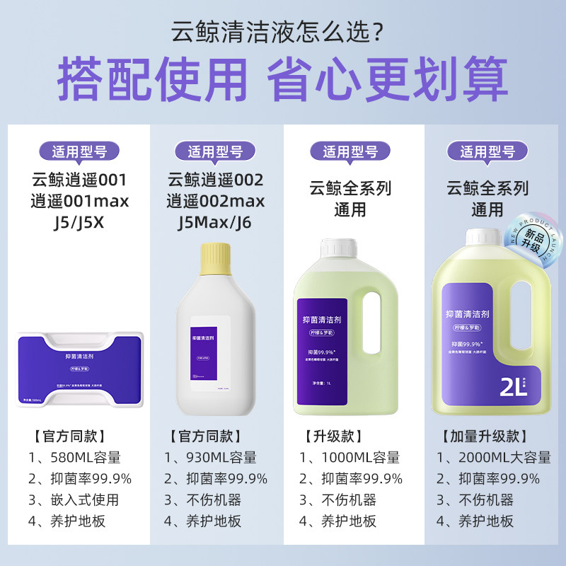 适用于云鲸J4扫地机器人清洁液J5清洁剂配件J1J2J3地板面J6清洗剂,淘宝优惠券,粉丝福利购,淘宝优惠卷