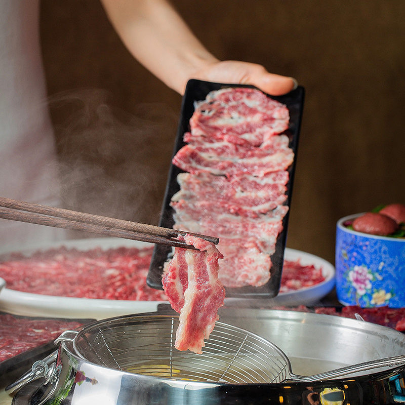 潮汕牛肉火锅食材套餐新鲜现切嫩牛肉雪花吊龙半成品900g - 图3