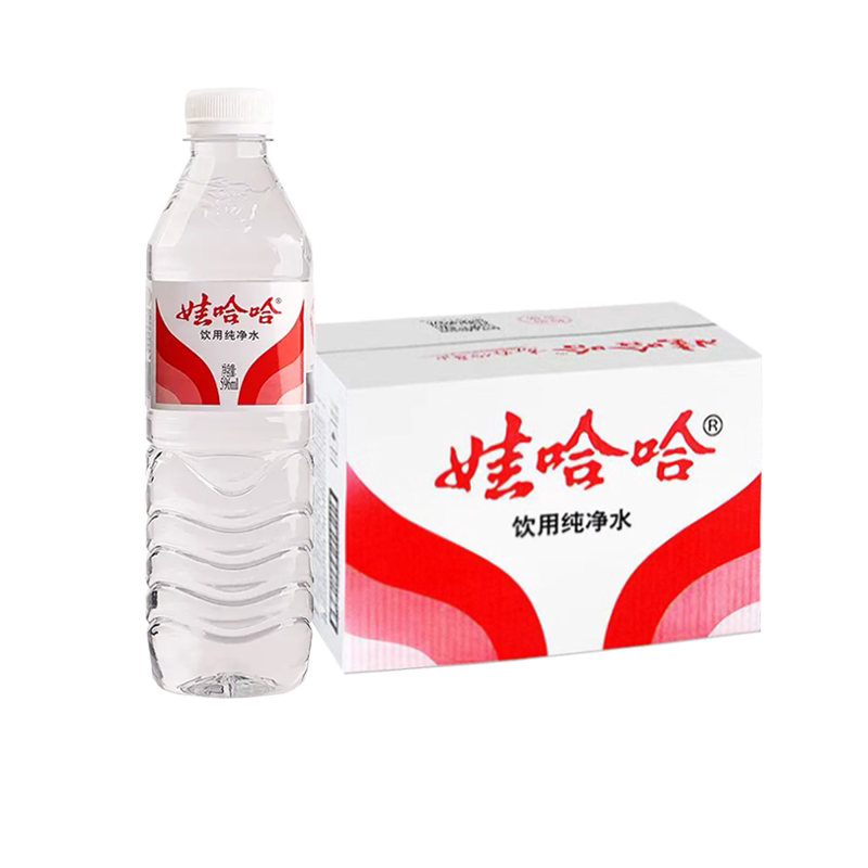 娃哈哈纯净水596ml*24瓶整箱办公开会出行饮用水非天然矿泉水