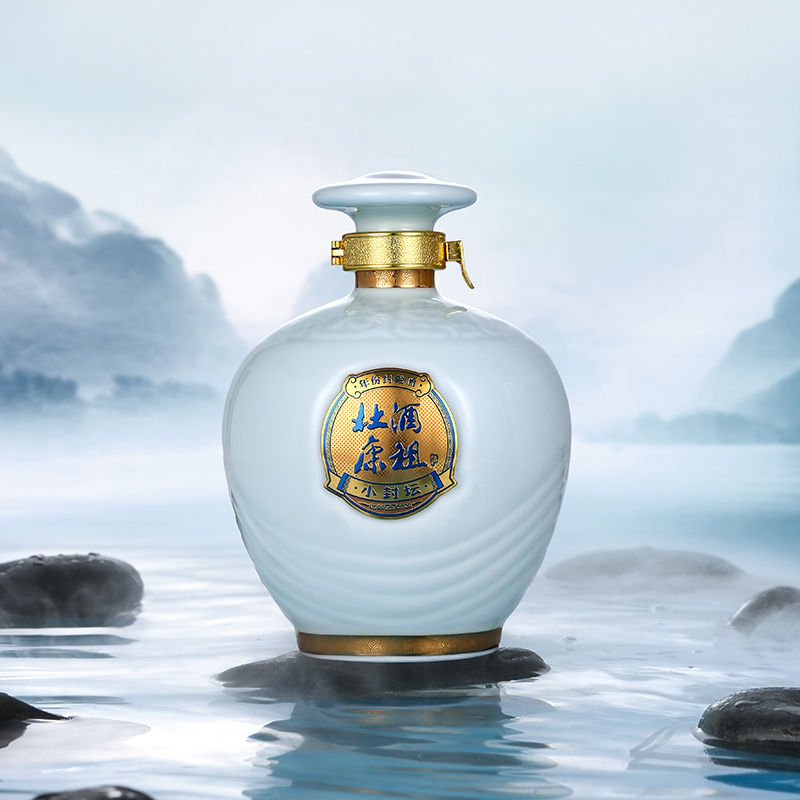 酒祖杜康小封坛玉坛5年坛藏浓香型白酒年份酒52度500mL*2整箱装-图1