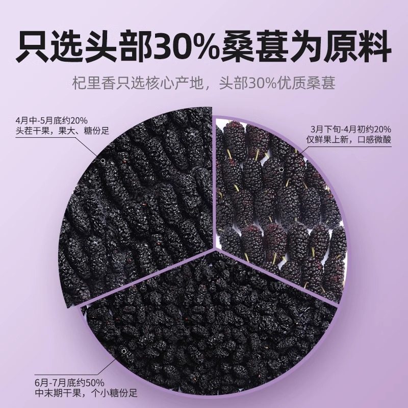 杞里香攀枝花黑桑葚大果300g头茬无沙桑椹干子泡水茶官方旗舰正品