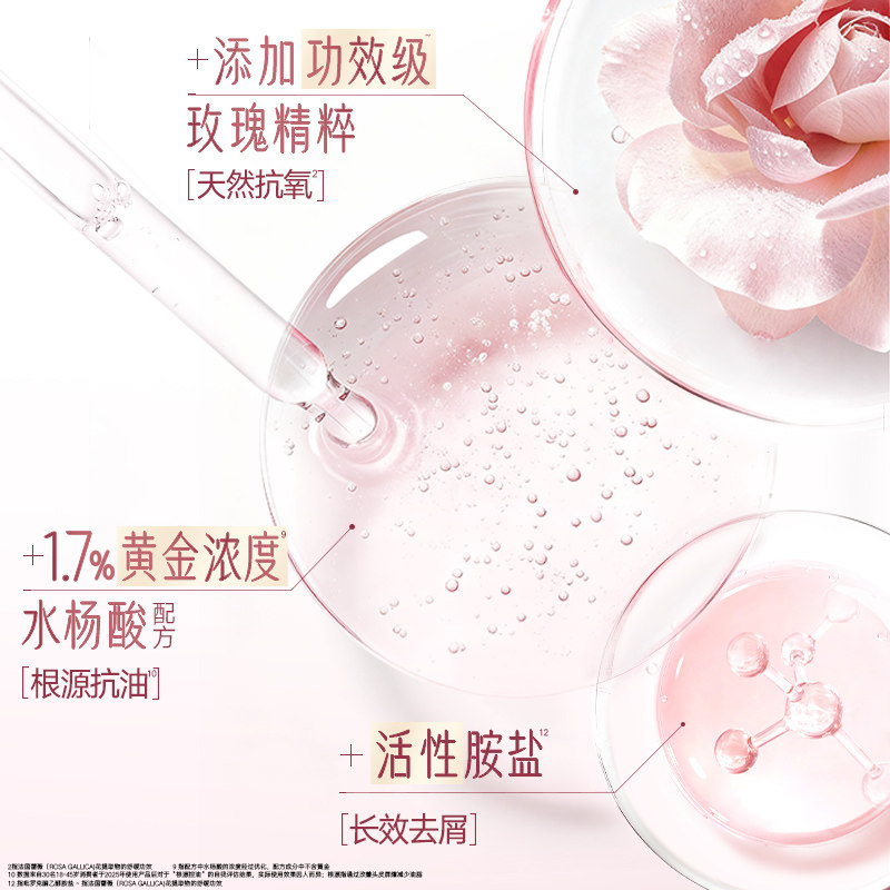 【重磅新品】海飞丝玫瑰香氛控油蓬松去屑洗发水洗发露王鹤棣同款