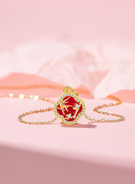 原创设计四叶草竹节项链女气质轻奢国风钛钢锁骨链过年高级感礼物